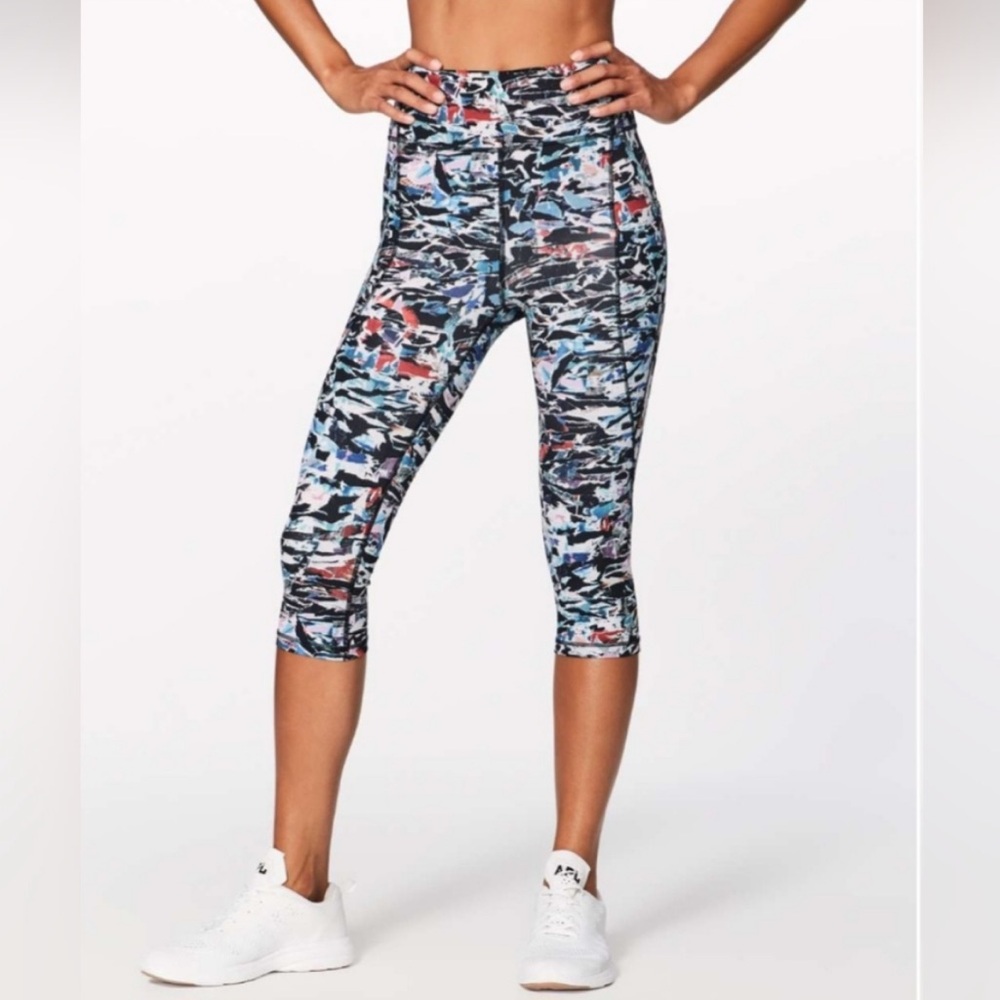Lululemon Break Free Tight Side Pocket Culture Clash Starlight Cropped Leggings